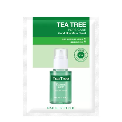 Nature Republic - Good Skin Tea Tree Mask Sheet - Auduma Maska ar Tējas Koka Eļļu - 24g