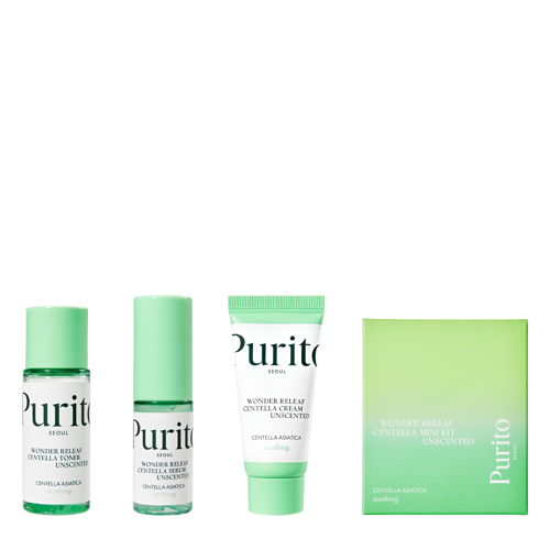 Purito Seoul - Wonder Releaf Centella Mini Kit Unscented - Nomierinošu produktu komplekts bez smaržas