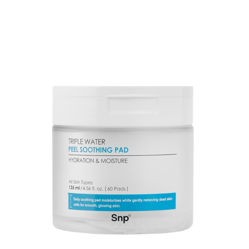 SNP - Triple Water Peel Soothing Pad - Mitrinoši Spilventiņi Sejai – 60gab/135ml