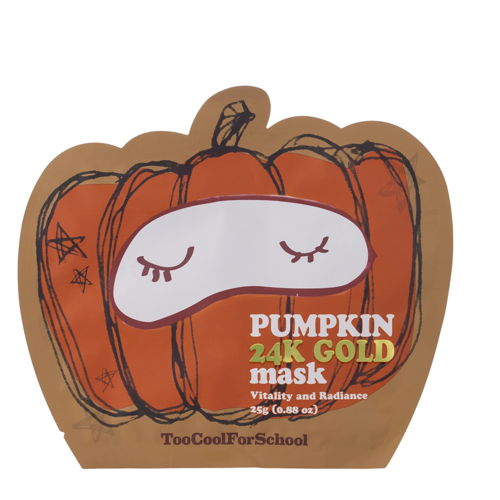 Too Cool for School - Pumpkin 24K Gold Mask - Mitrinoša Auduma Maska Sejai - 1gab/25g