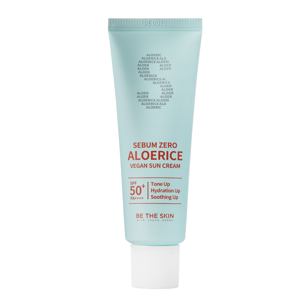 Be The Skin - Sebum Zero Aloerice Vegan Sun Cream SPF 50+ PA++++ - Nomierinošs Krēms ar Filtru - 50ml