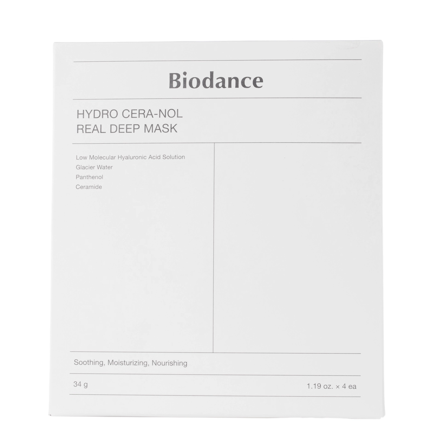 Biodance - Hydro Cera-nol Real Deep Mask Set - Mitrinošu Kolagēna Auduma Masku Komplekts - 4gab./34g