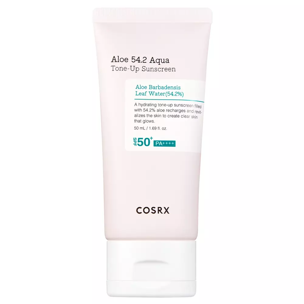 COSRX - Aloe 54.2 Aqua Tone-Up Sunscreen SPF50+/PA++++ - Mitrinošs Krēms ar Saules Aizsargfiltru - 50ml