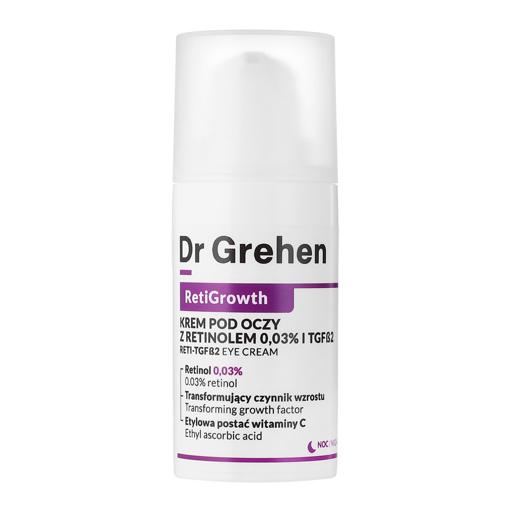 Dr Grehen - RetiGrowth - Reti-TGF Eye Cream - Krēms ādai zem acīm ar retinolu 0,03% un augšanas faktoru - 15ml