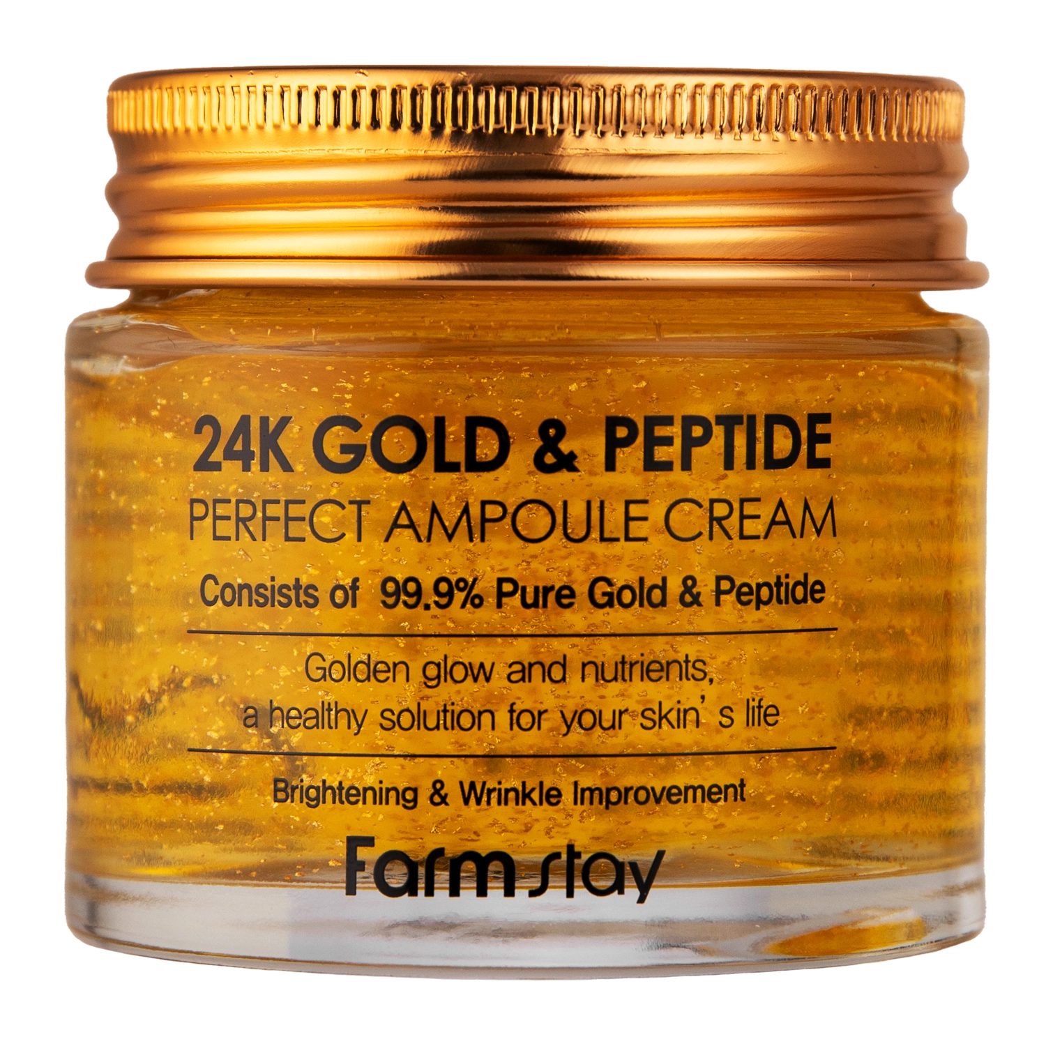 Farmstay - 24K Gold & Peptide Perfect Ampoule Cream - Krēmveida Ampula Sejai ar Peptīdiem - 80ml