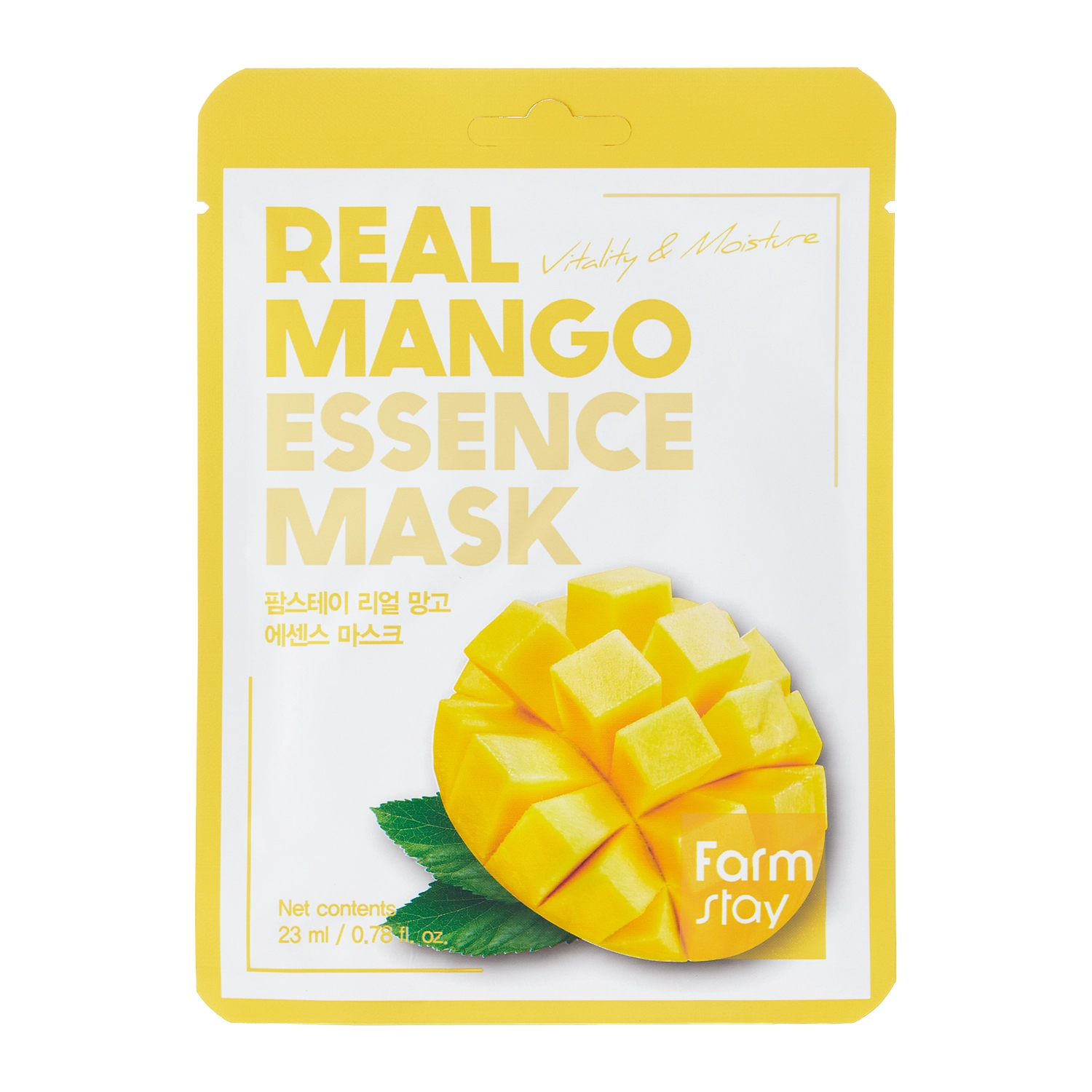 Farmstay - Real Mango Essence Mask - Izlīdzinoša Auduma Maska ar Mango Ekstraktu - 23ml/1gab.