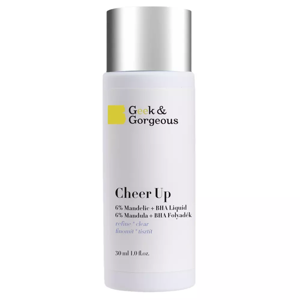 Geek & Gorgeous - Cheer Up - Vidējs Eksfoliants Kombinētai un Ādai ar Akne ar 6% Mandeļskābēm un BHA - 30ml