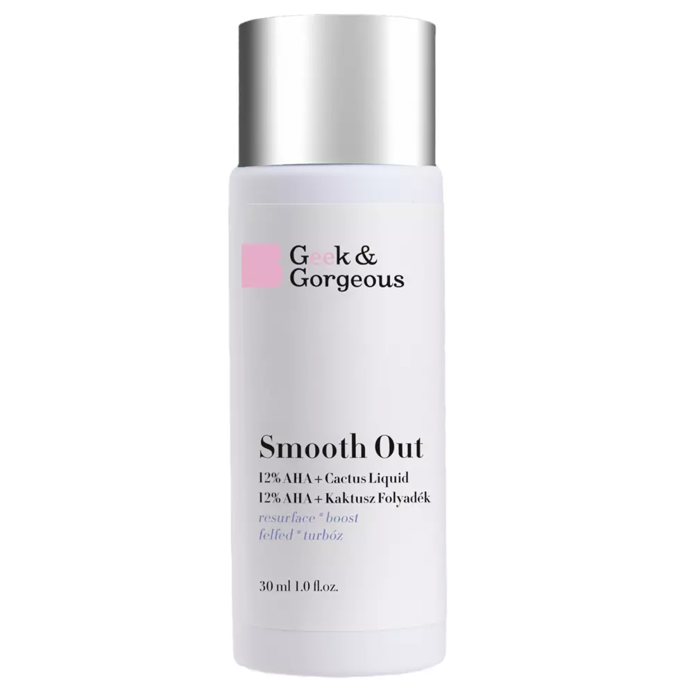 Geek & Gorgeous - Smooth Out - Spēcīgs Eksfoliants ar 12% Glikolskābi un Pienskābi - 30ml