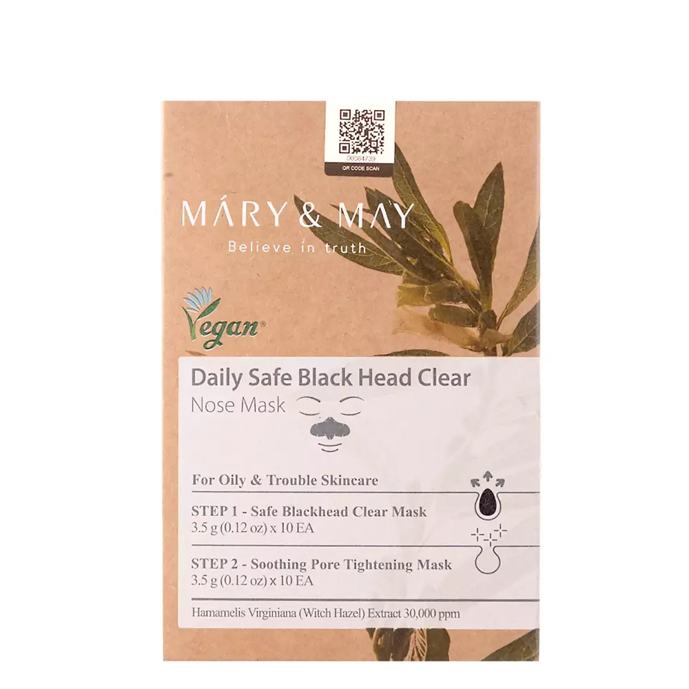 Mary&May - Daily Safe Black Head Clear Nose Mask - Attīrošu spilventiņu komplekts degunam - 10 gab.