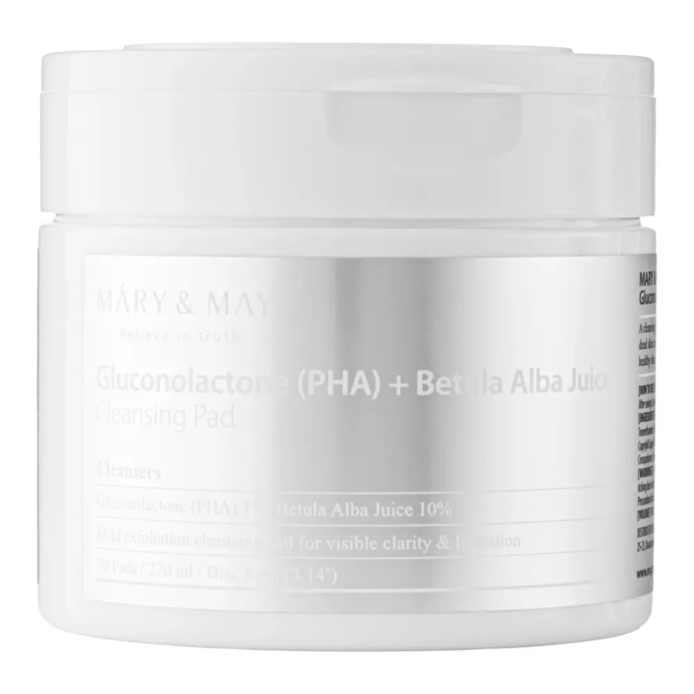 Mary&May - Gluconolactone (PHA)+Betula Alba Juice Cleansing Pad - Attīroši un pīlinga spilventiņi - 70 gab.