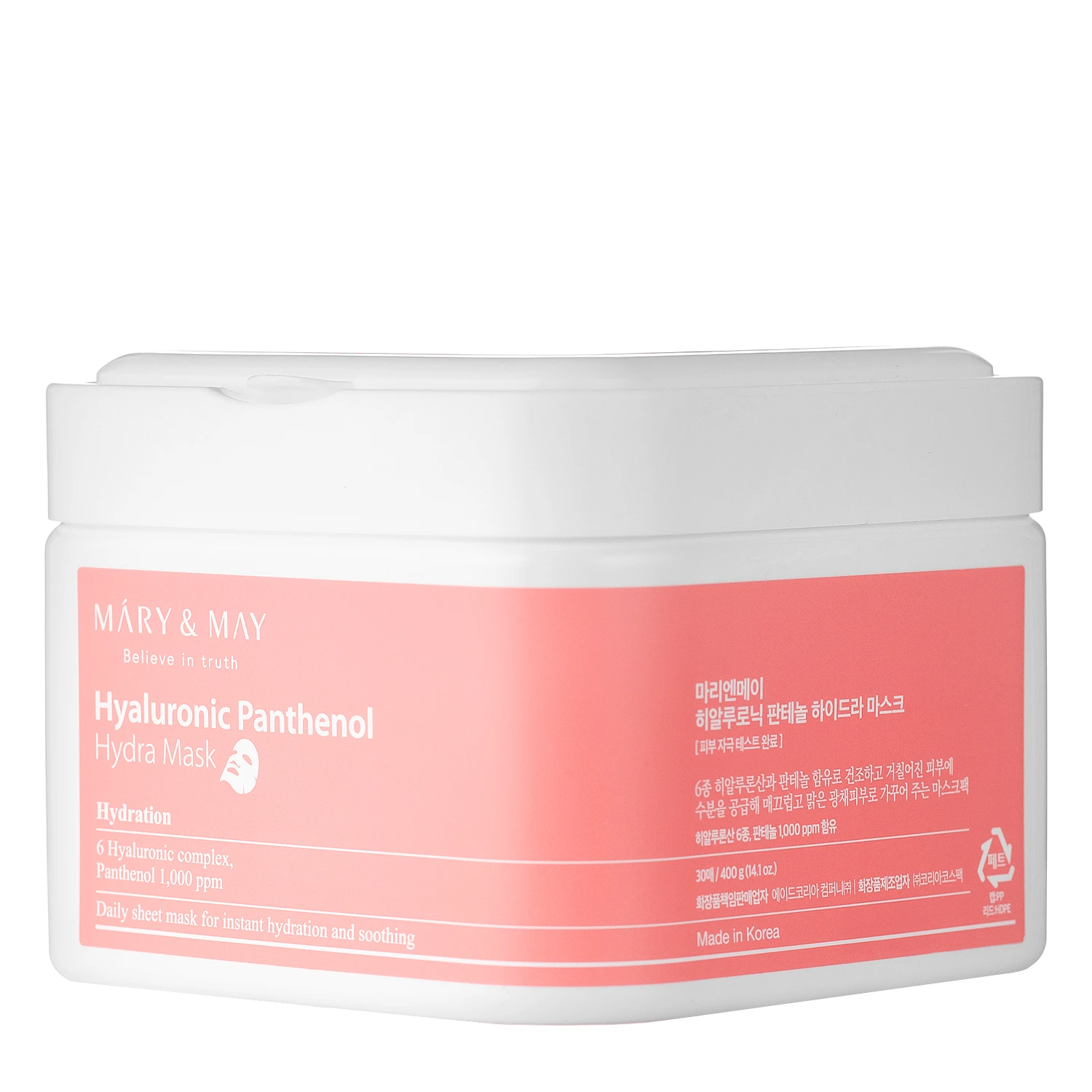 Mary&May - Hyaluronic Panthenol Hydra Mask - Mitrinošs sejas masku komplekts - 30 gab.