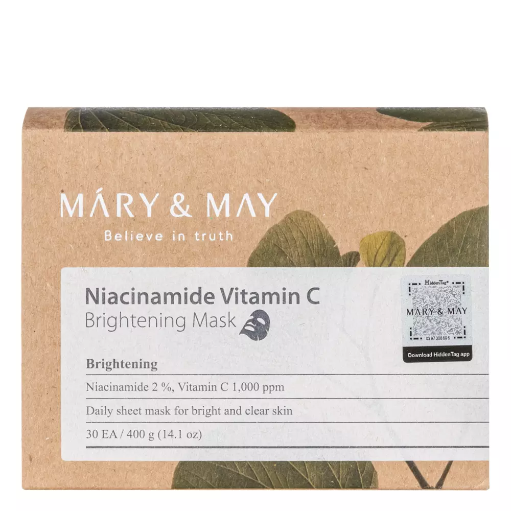 Mary&May - Niacinamide Vitamin C Brightening Mask - Izgaismojošu sejas masku komplekts - 30 gab.