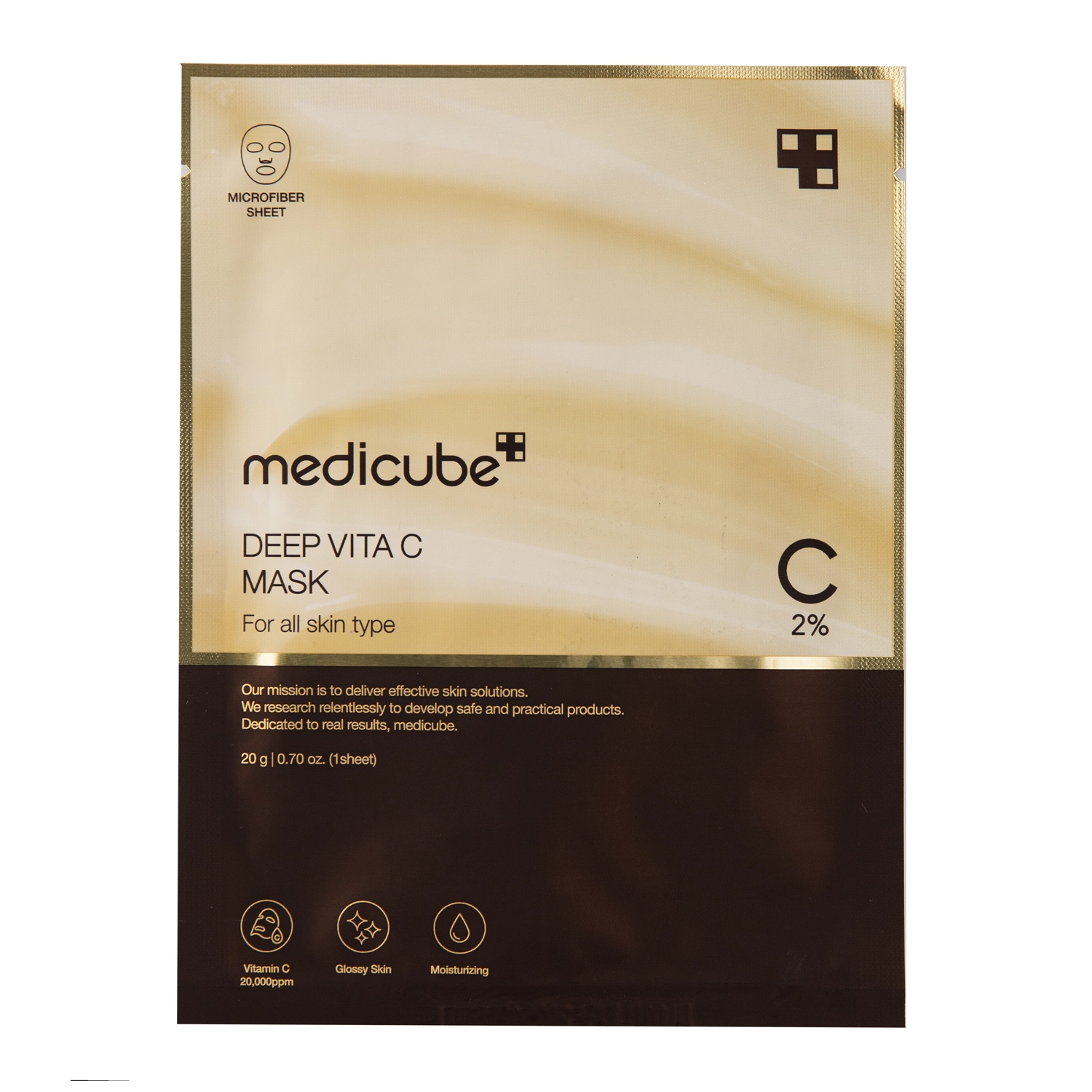 Medicube - Deep Vita C Mask - Izgaismojoša Sejas Auduma Maska ar C Vitamīnu - 1gab./20g