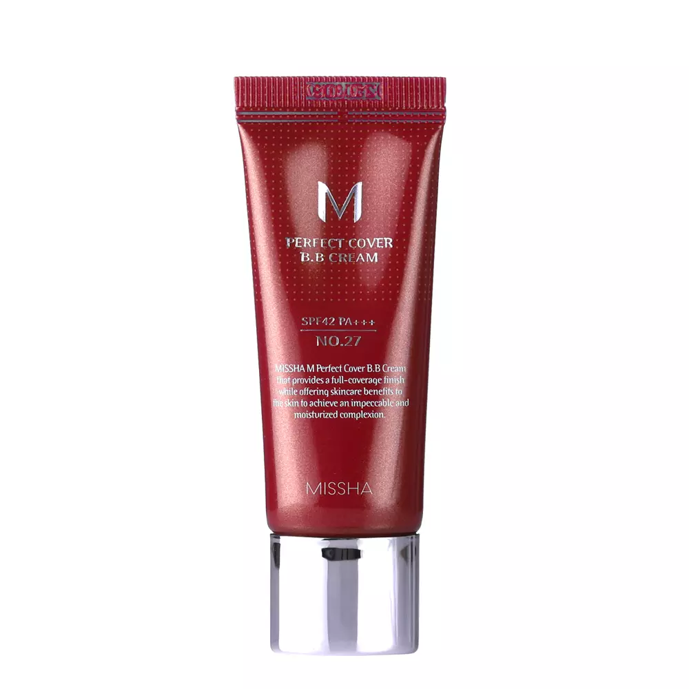 Missha - M Perfect Cover BB Cream SPF42/PA+++ - Nosedzošs BB Krēms - No.27 Honey Beige - 20ml