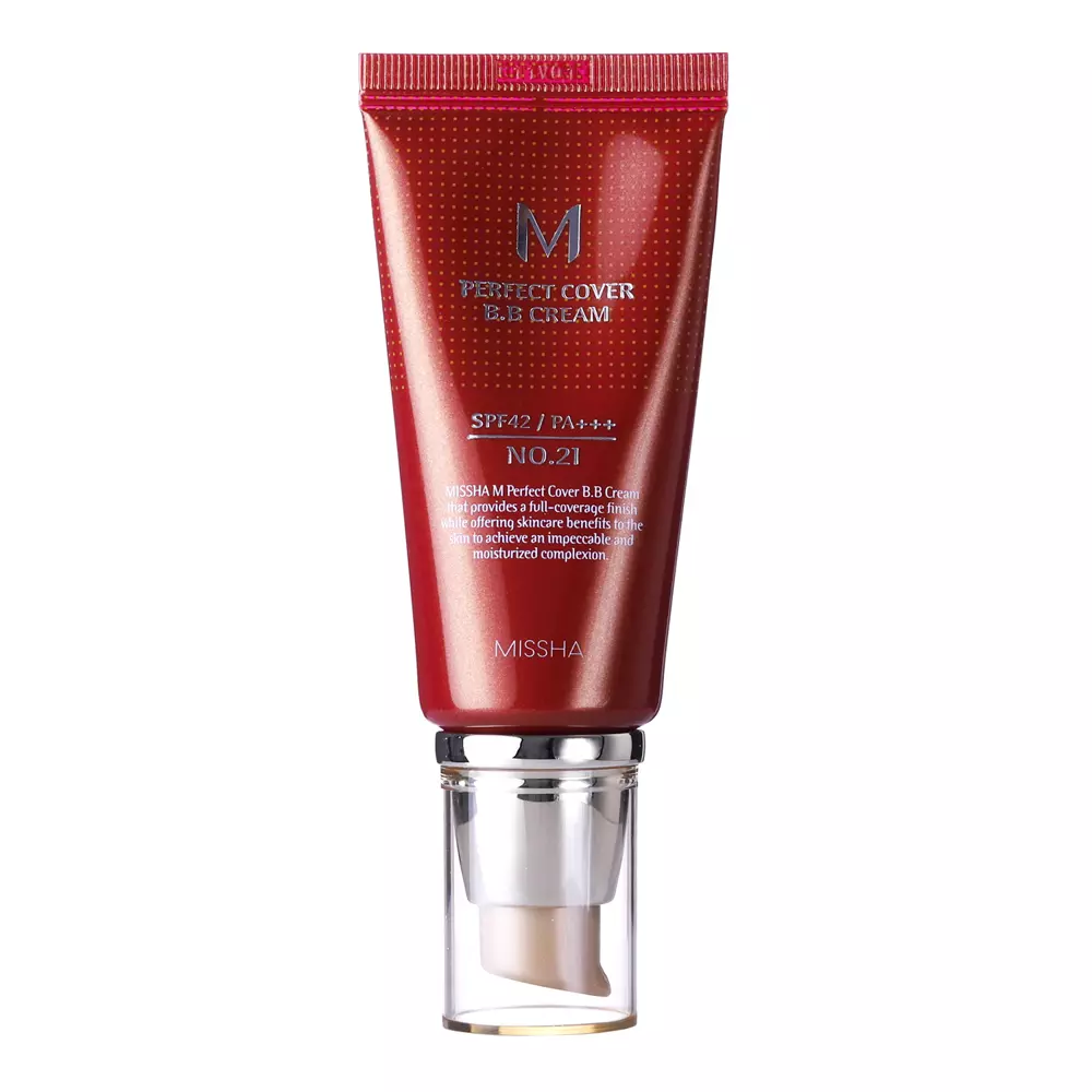 Missha - M Perfect Cover BB Cream SPF42/PA+++ - Nosedzošs BB krēms - No.21 Light Beige - 50ml