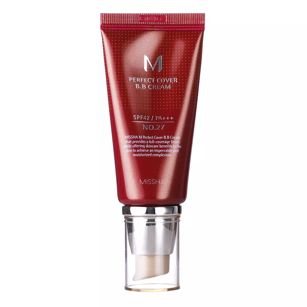 Missha - M Perfect Cover BB Cream SPF42/PA+++ - Nosedzošs BB krēms - No.27 Honey Beige - 50ml