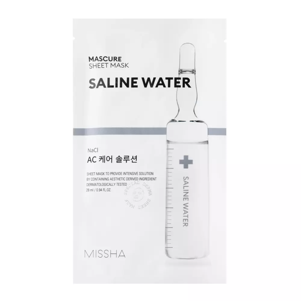 Missha - Mascure AC Care Solution Sheet Mask - Saline Water - Auduma maska pret pinnēm - 28ml