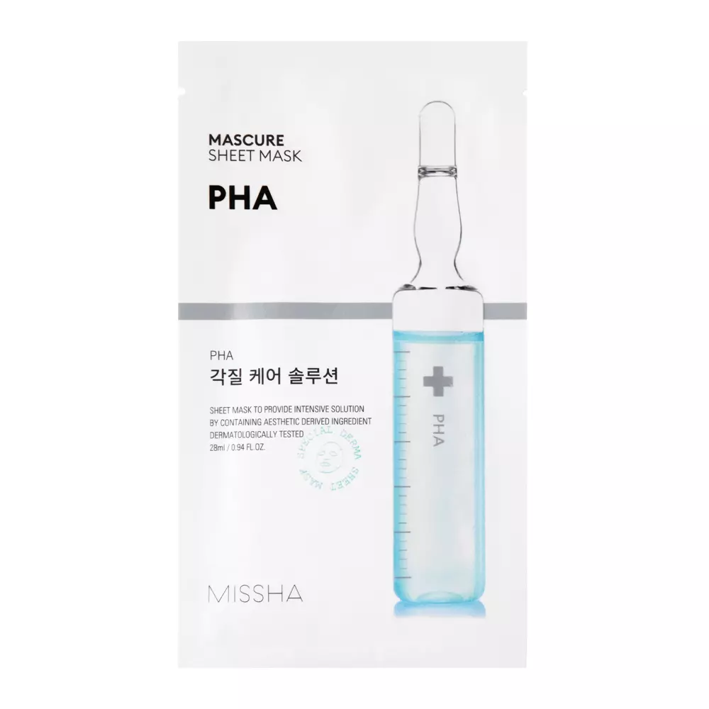 Missha - Mascure Peeling Solution Sheet Mask - PHA - Auduma Maska ar PHA Skābi - 28ml