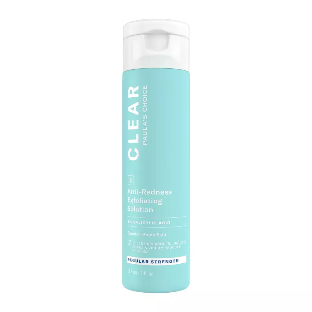 Paula's Choice - Clear - Regular Strength Anti-Redness Exfoliating Solution 2% BHA - Pīlinga šķidrums ar 2% salicilskābi - 118ml