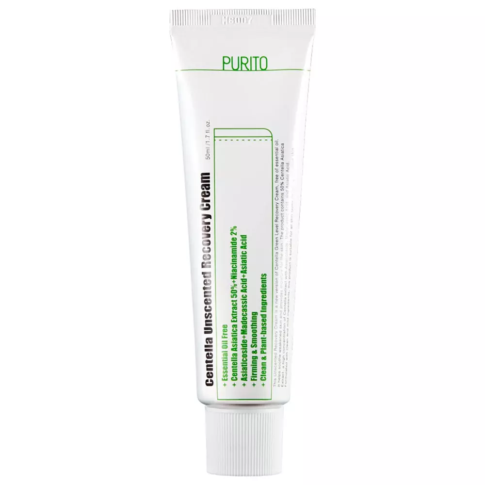 Purito - Centella Unscented Recovery Cream - Atjaunojošs atjaunojošs krēms bez smaržvielām Centella Asiatica - 50ml