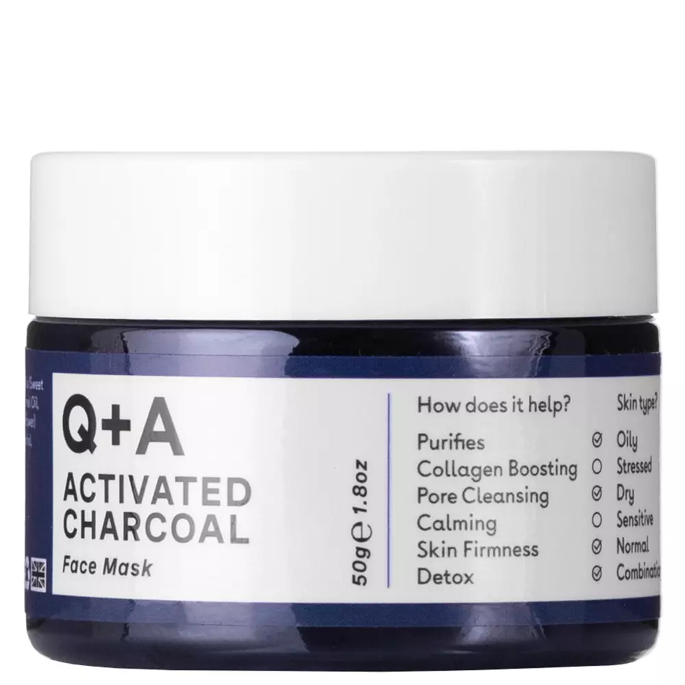 Q+A - Activated Charcoal - Face Mask - Sejas maska ar aktivēto ogli - 50ml