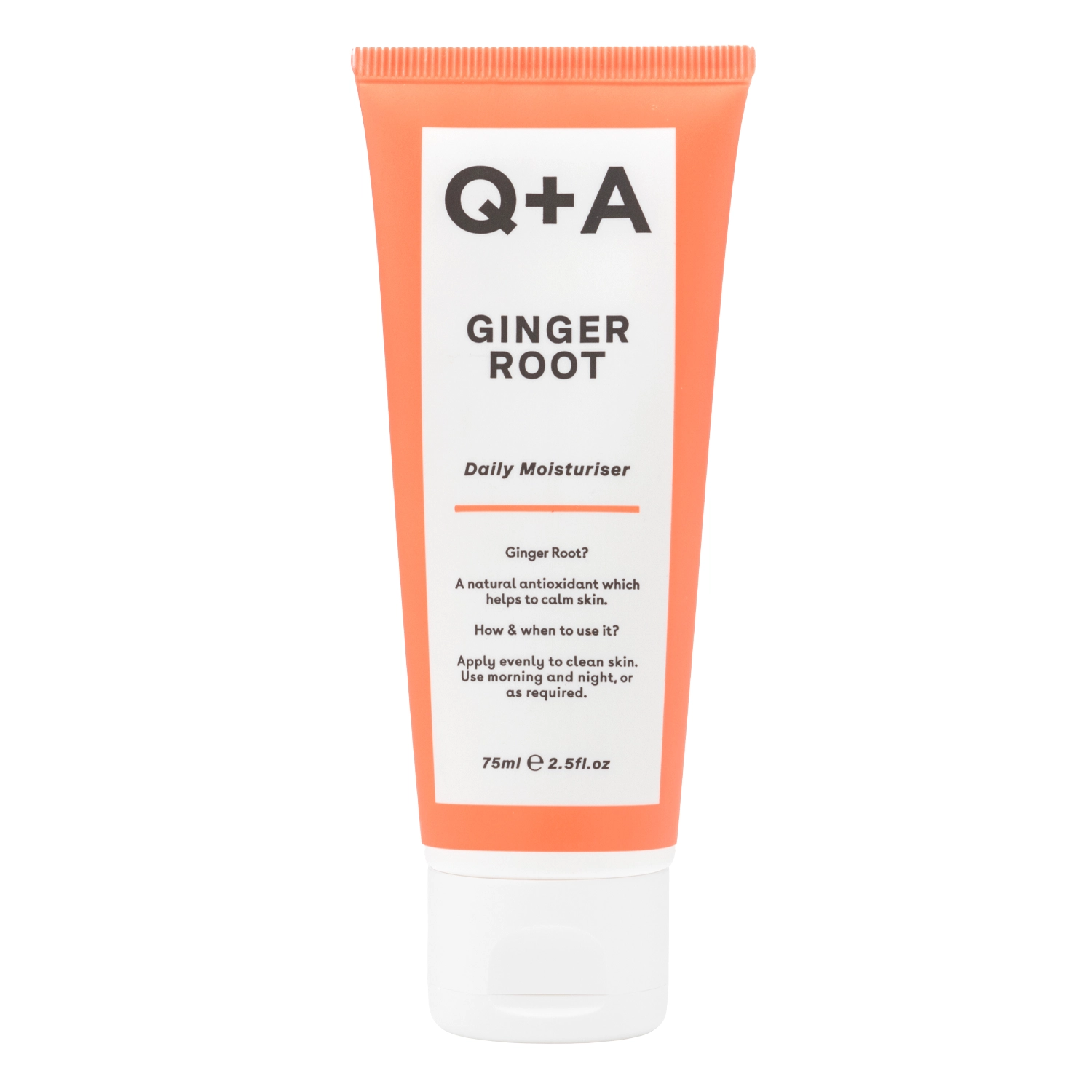 Q+A - Ginger Root - Daily Moisturiser - Antibakteriāls sejas krēms ar ingveru - 75ml