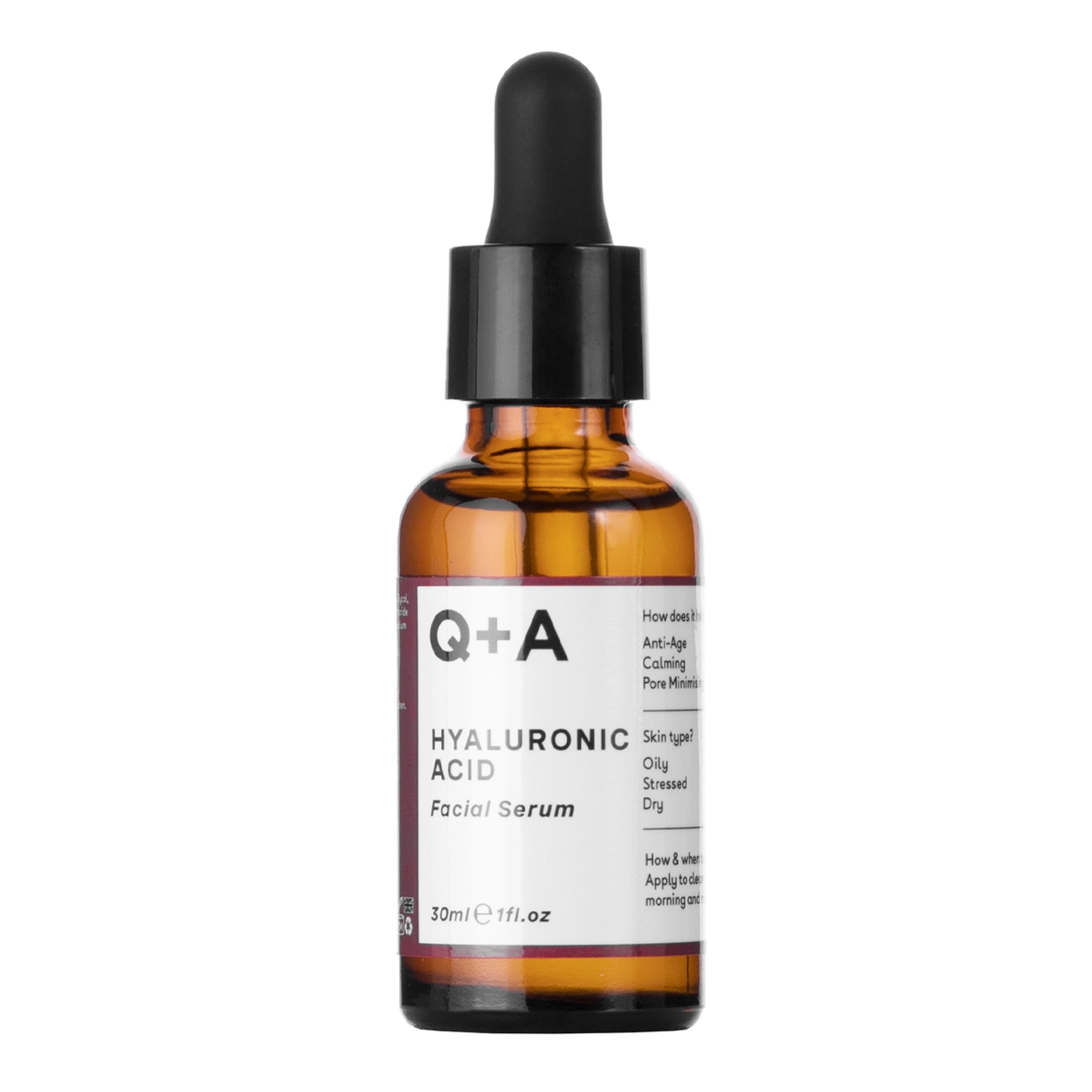 Q+A - Hyaluronic Acid - Facial Serum - Mitrinošs sejas serums ar hialuronskābi - 30ml