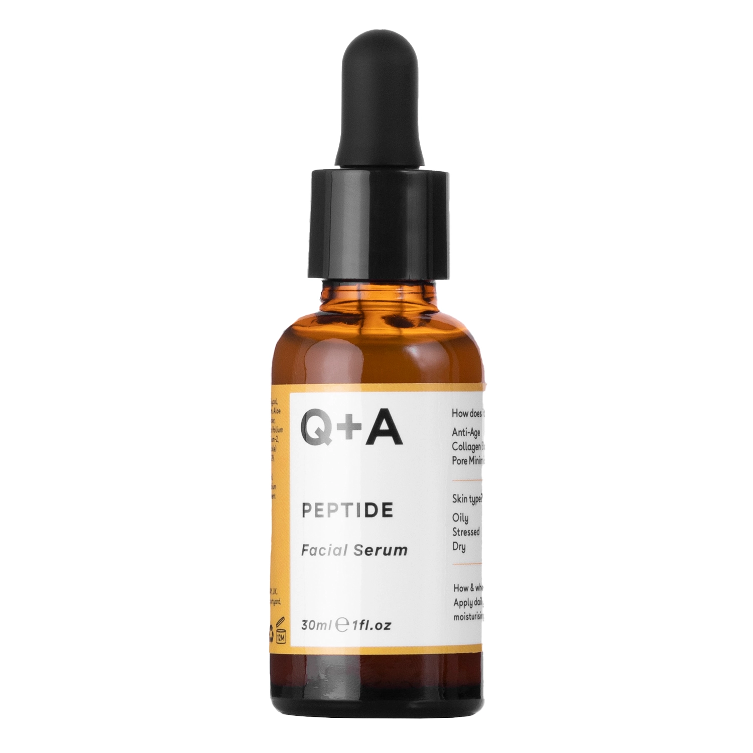 Q+A - Peptide - Facial Serum - Mitrinošs un atjaunojošs sejas serums ar peptīdiem - 30ml