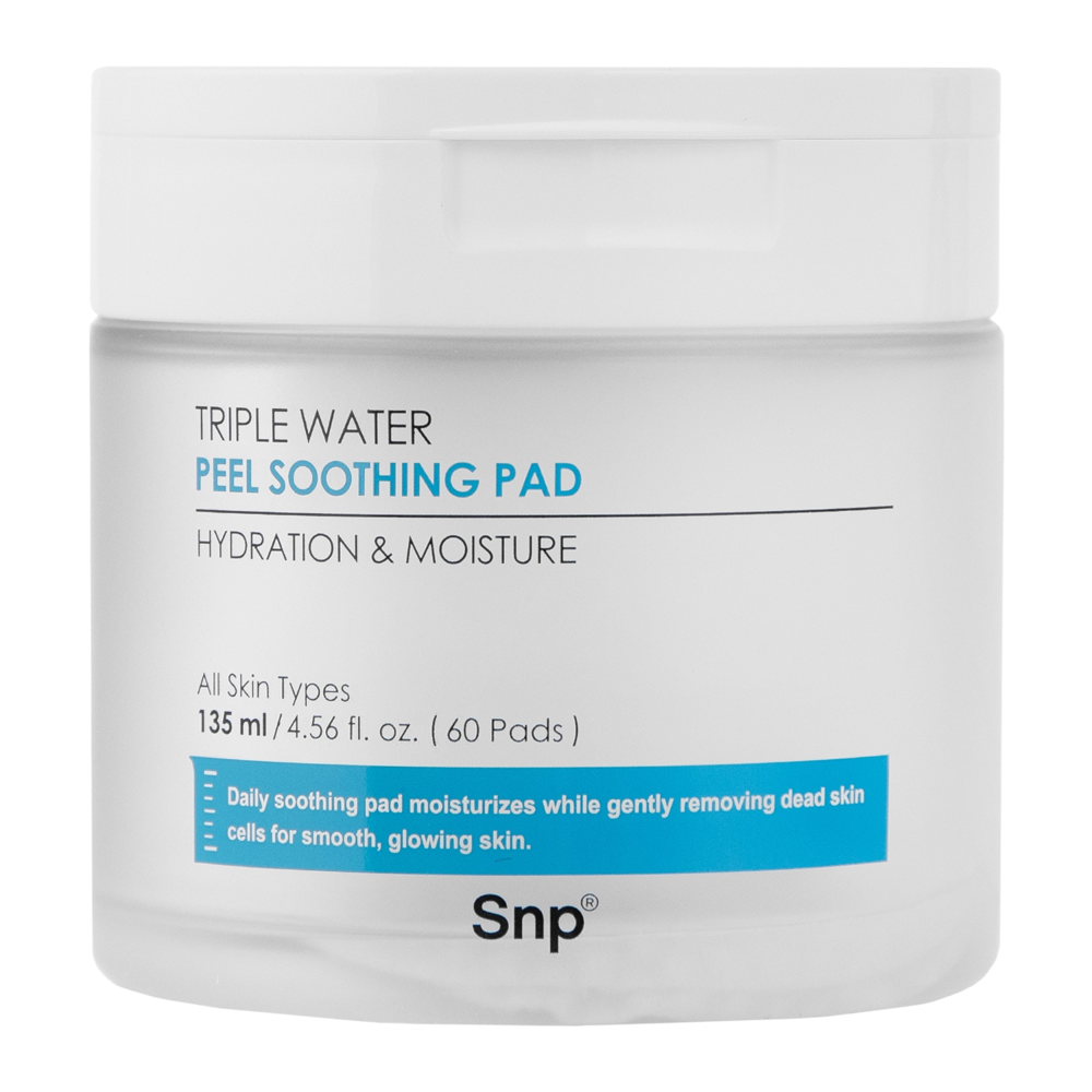 SNP - Triple Water Peel Soothing Pad - Mitrinoši Spilventiņi Sejai – 60gab/135ml