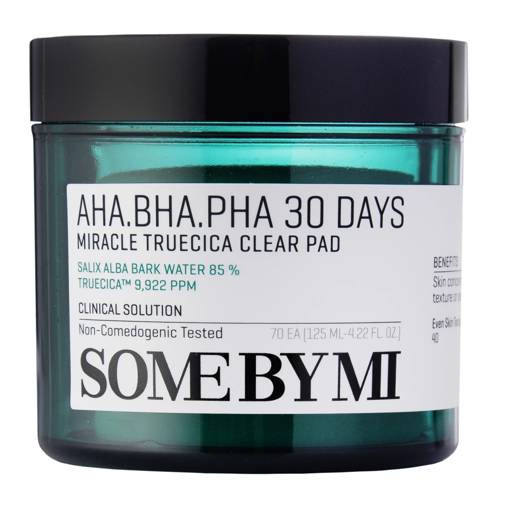 Some By Mi - AHA BHA PHA 30 Days Miracle Truecica Clear Pad - Pīlinga Spilventiņi Problemātiskai Ādai - 70 gab.