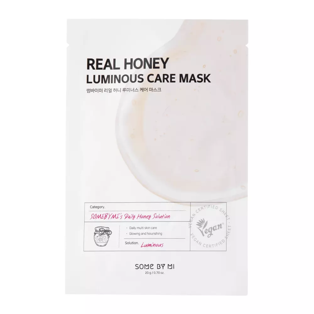 Some By Mi - Real Honey Luminous Care Mask - Izgaismojoša lokšņu maska - 20g