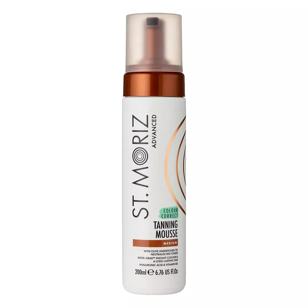 St. Moriz - Advanced - Colour Correct Tanning Mousse - Medium - Paštonējošas Putas Vidēji Tumšam Iedeguma Tonim - 200ml