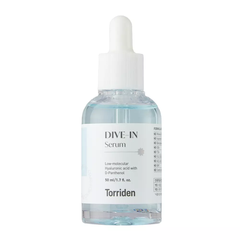 Torriden - Dive-In - Low Molecule Hyaluronic Acid Serum - Mitrinošs serums ar zemmolekulāro hialuronskābi un keramīdiem - 50ml