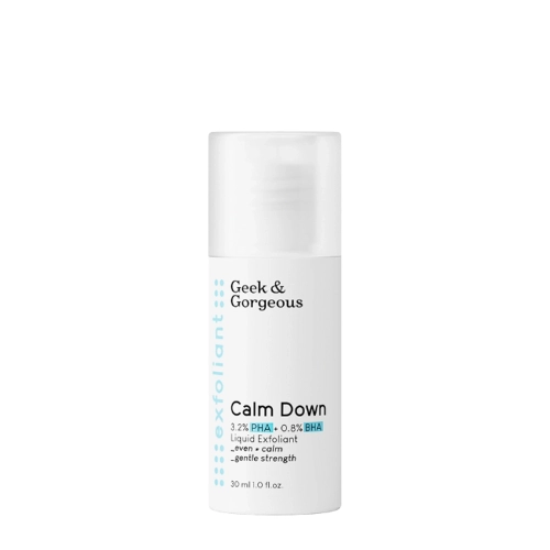 Geek & Gorgeous - Calm Down - Maigs Pīlings Jutīgai Ādai ar PHA un BHA Skābēm - 30ml