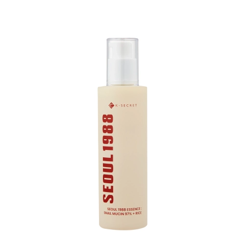 K-SECRET - SEOUL 1988 Essence : Snail Mucin 97% + Rice - Nomierinoša Esence ar Gliemežu Gļotu Filtru un Rīsiem - 100ml