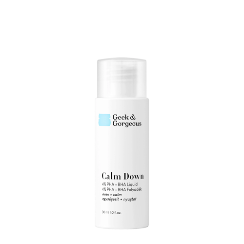 Geek & Gorgeous - Calm Down - Maigs Pīlings Jutīgai Ādai ar PHA un BHA Skābēm - 30ml