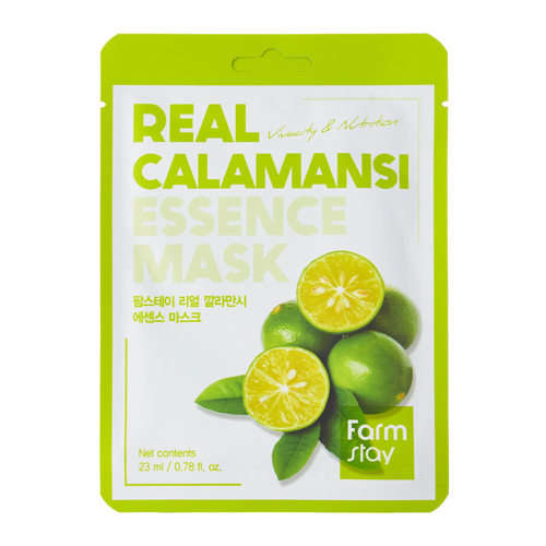 Farmstay - Real Calamansi Essence Mask - Зміцнювальна тканинна маска з екстрактом каламансі - 23ml/1шт/