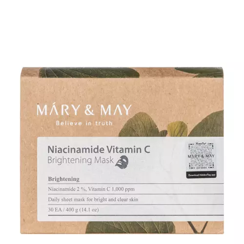 Mary&May - Освітлювальні маски з ніацинамідом та вітаміном C - Niacinamide Vitamin C Brightening Mask - 30шт