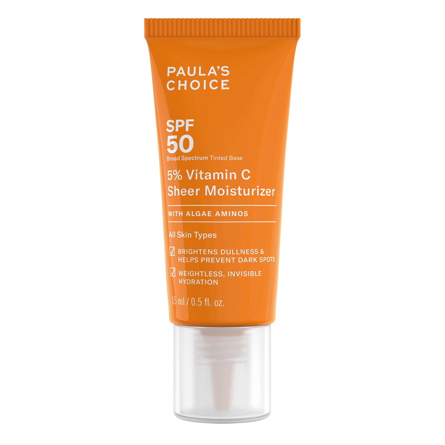 Paula's Choice - 5% Vitamin C Sheer Moisturizer SPF50 - Зволожувальний сонцезахисний крем з вітаміном С - 15ml